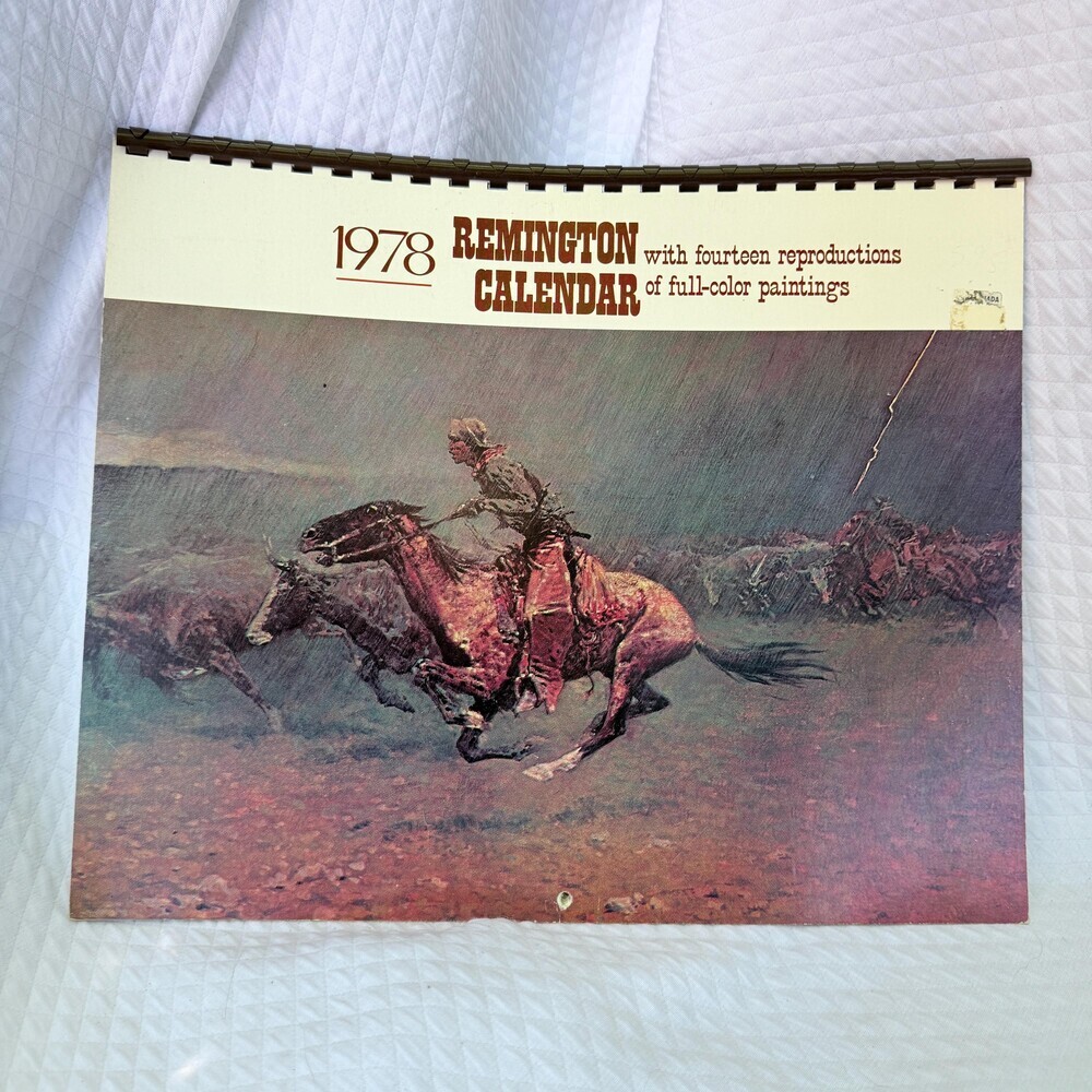 Vintage 1978 Frederic Remington Calendar 14 Full Color Western Art Prints